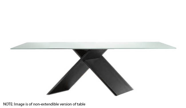 Bonaldo Ax Glass Dining Table Extendible
