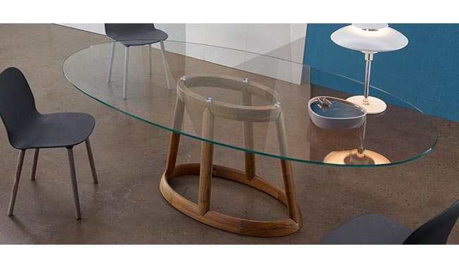 Bonaldo Greeny Glass Dining Table Oval