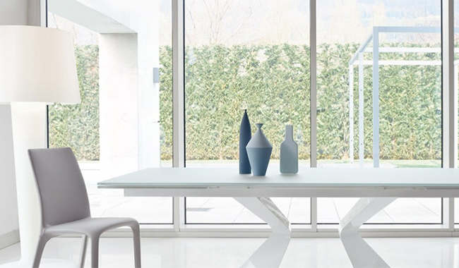 Bonaldo Prora Glass Dining Table Extendible