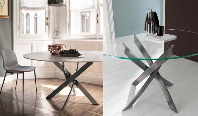 Bontempi Barone Glass Dining Table Quickship