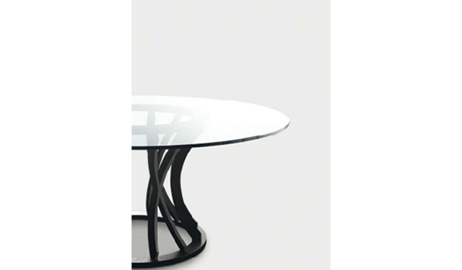 Bross Dorico Glass Dining Table Round
