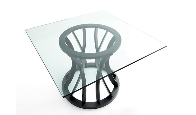 Bross Dorico Glass Dining Table Rectangular