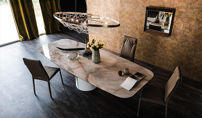 Cattelan Giano Ceramic Dining Table Rectangular Rounded