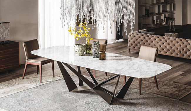 Cattelan Skorpio Ceramic Dining Table Rectangular Rounded