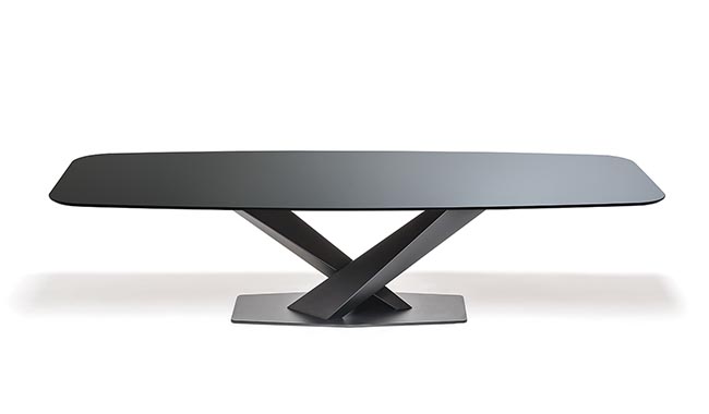 Cattelan Stratos Glass Dining Table Fixed DISCO