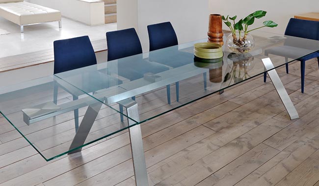 Midj Toronto Glass Dining Table Extendible