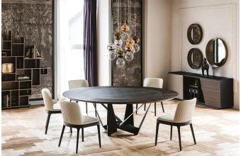 Skorpio Ceramic-Wood Round Dining Table