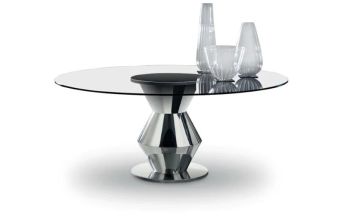 Grand Palais Round Glass Dining Table